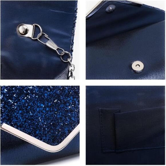 Women Evening Bags Formal Clutch Purses for Wedding Party Prom Handbags - Picture 6 of 7